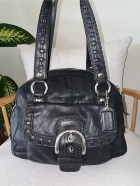 Coach Soho 2008 Y2K Courtney Buckle Domed Leather Shoulder Satchel Purse #F13111